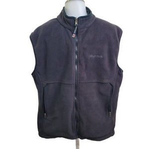 Marmot Vest M Fleece Black Sleeveless Full Zip Jac‎